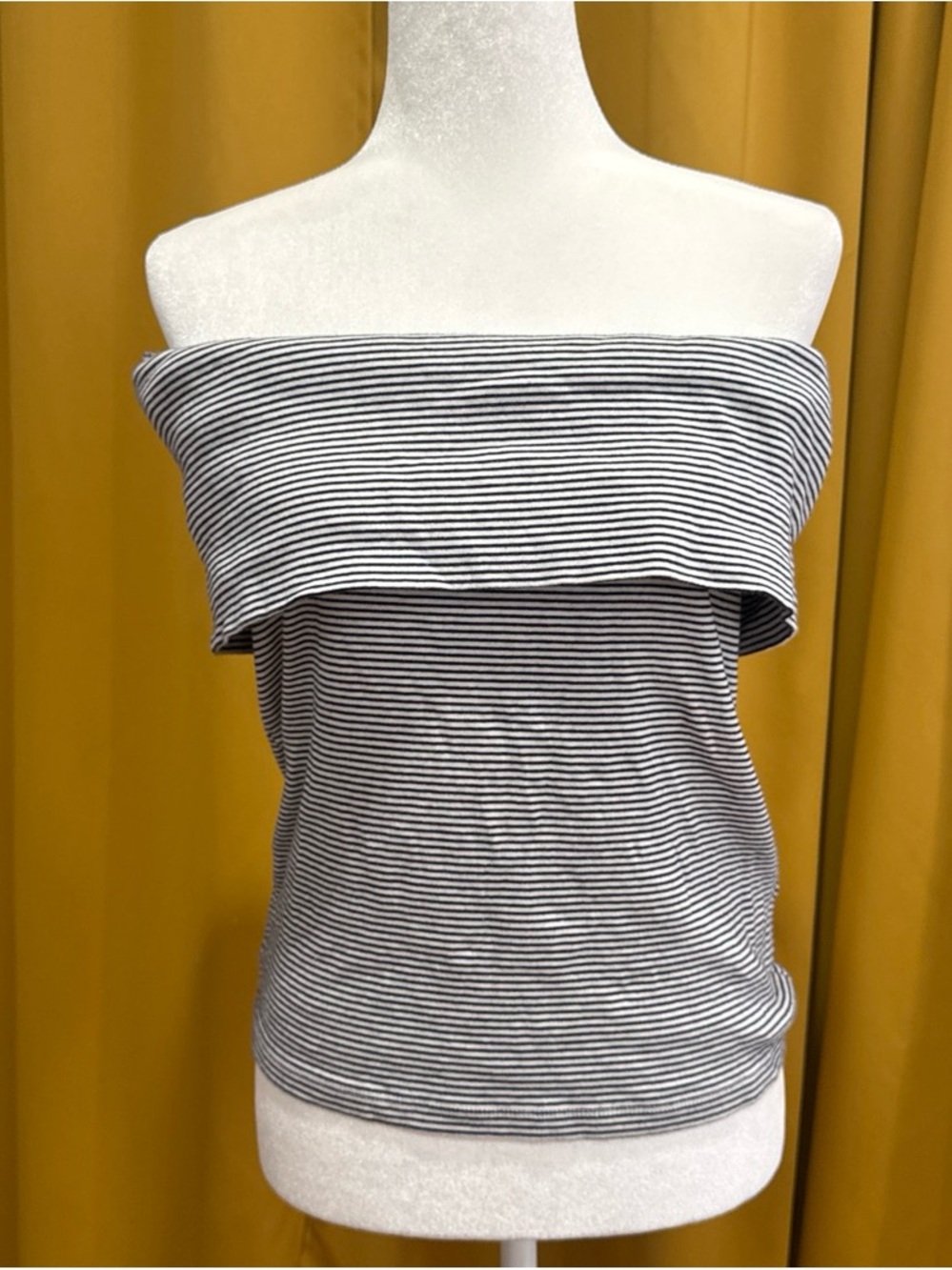 J. Crew black & white Striped strapless Top
